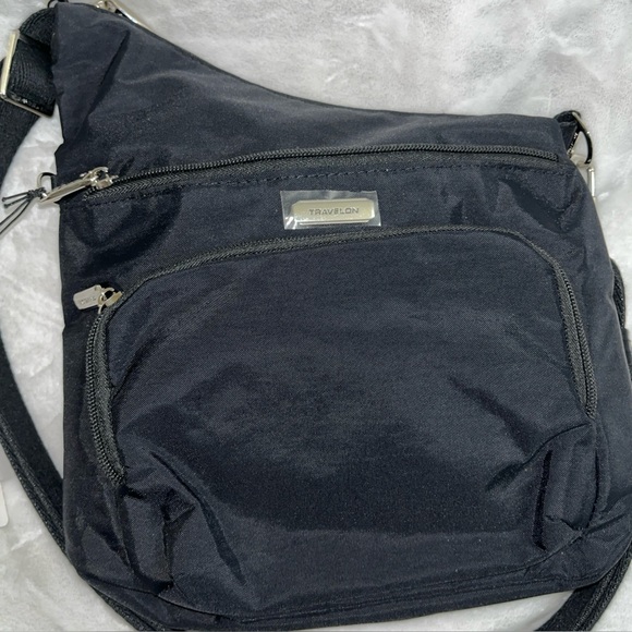 Travelon Anti-Theft Essentials North/South Asymmetric Crossbody Purse Black - Picture 13 of 13